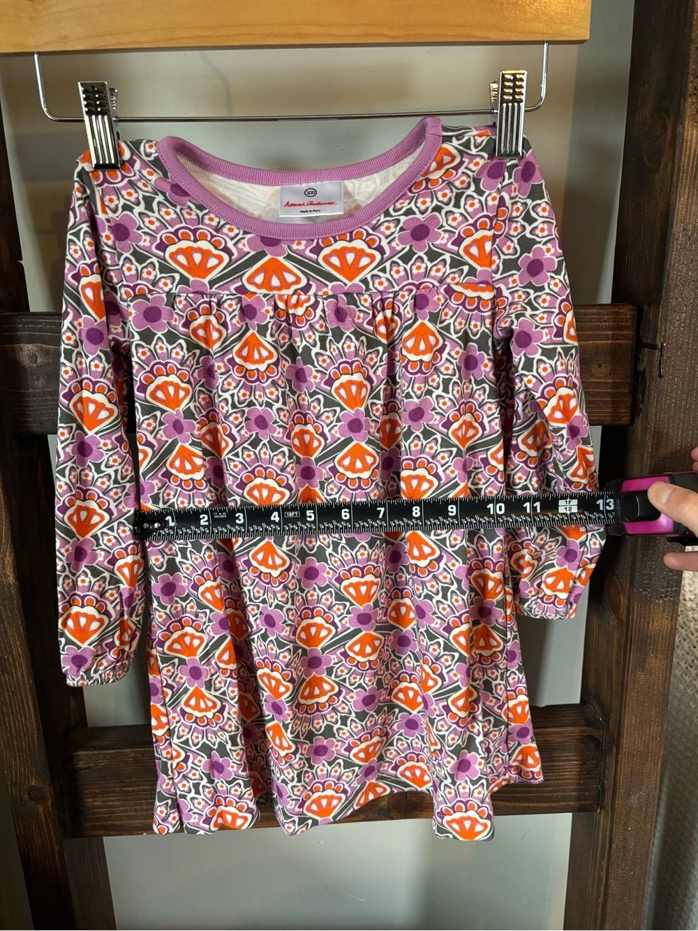 Hanna Andersson Purple Dress with Orange & Pink Floral Pattern